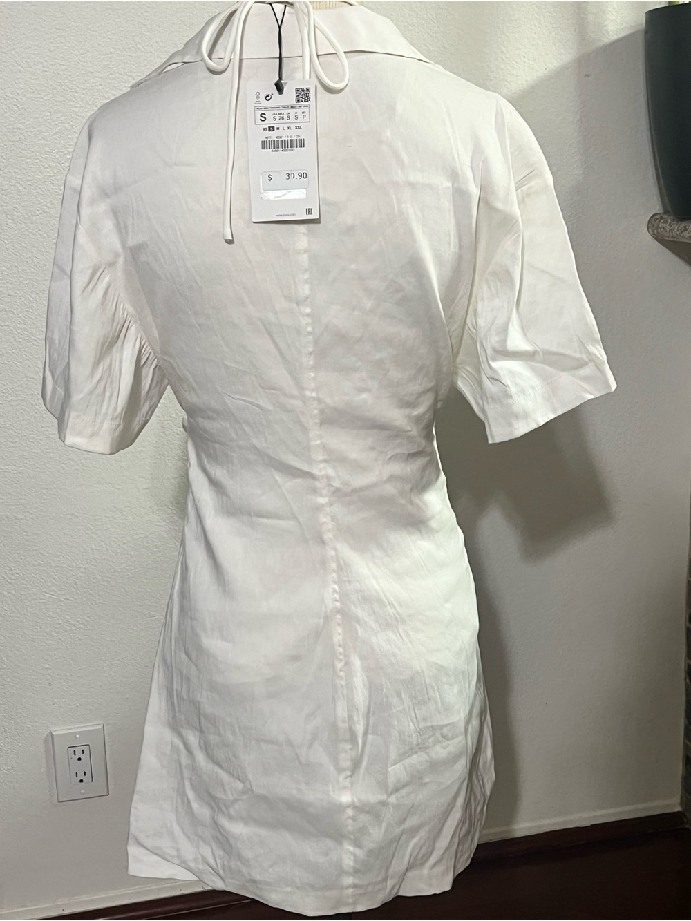 Zara White Satin Two-Piece in one Dress - Picture 12 of 13